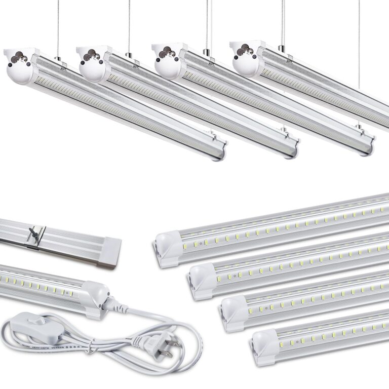 Skymoatled 8Pack 8FT LED Shop Light Garage Light,100W 6000K White Light 15000LM Super Bright,Hanging/Surface Mount,Linkable T8 LED Tube Lights for Garage,Warehouse, Workshop,Plug and Play