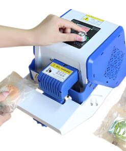 Blue,Wkantlaes Heat Sealer Machine, Commercial Automatic Food Vacuum Sealer Machine, Plastic Bag Sealer Band Sealing Machine with 0-200℃ Temperature Control for 0.8-2 mm Bag Preservation Dry Moist