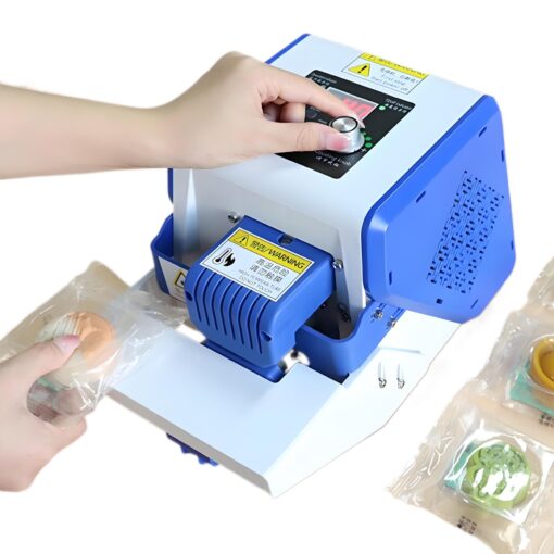 Blue,Wkantlaes Heat Sealer Machine, Commercial Automatic Food Vacuum Sealer Machine, Plastic Bag Sealer Band Sealing Machine with 0-200℃ Temperature Control for 0.8-2 mm Bag Preservation Dry Moist