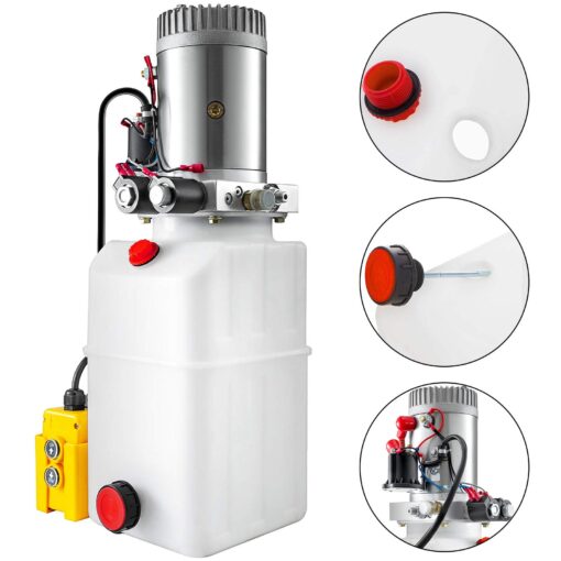 Mophorn 6 Quart Hydraulic Pump Hydraulic Power Unit (Plastic, 6 Quart/Double Action) - Image 2