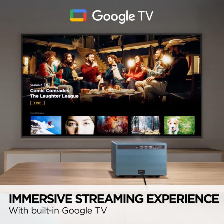ViewSonic LX60HD 1080p LED Portable Projector with Built-in Google TV, H/V Keystone, Auto Focus, Bluetooth, and Wi-Fi for Smart Home Theater - Image 7