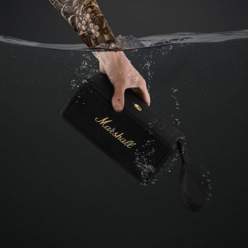 Marshall Middleton Portable Bluetooth Speaker, Black and Brass - Image 8
