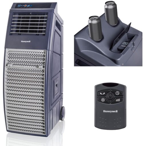 Honeywell Outdoor Portable Evaporative Swamp Cooler & Fan for BBQ Area, Patio, Garage, Backyard with GFCI Cord, Powerful 36 Ft. Airflow with Drink Holders, Gray - Image 5