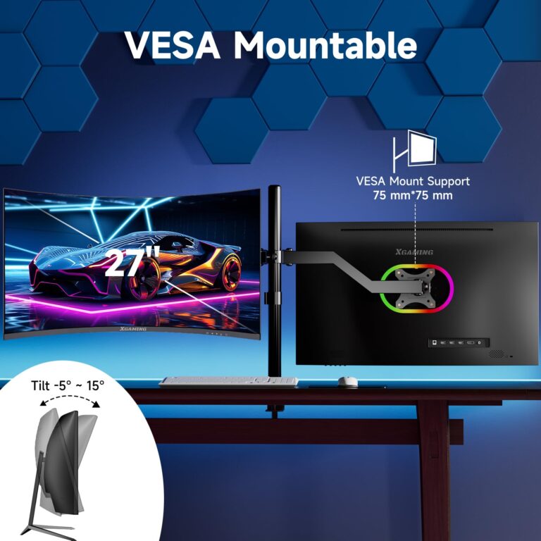 memzuoix 27-inch 2K Curved Gaming Computer Monitor | 144Hz/165Hz, 1ms(MPRT), 1500R | FreeSync, 100% sRGB, Built-in Speakers, VESA, Eye Care HDR HDMI Display (Black) - Image 4