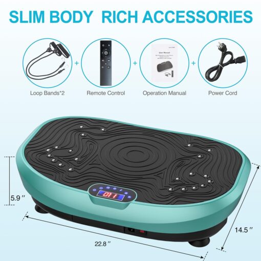 AXV Vibration Plate Exercise Machine Whole Body Workout Music Vibrate Fitness Platform Lymphatic Drainage Machine for Weight Loss Shaping Toning Wellness Home Gyms Workout - Image 3