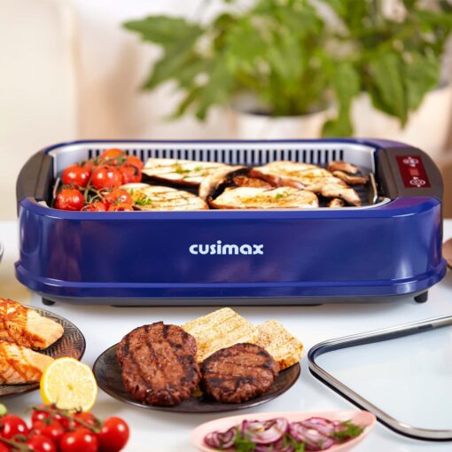 Smokeless Grill, CUSIMAX 1500W Indoor Grill, Electric Grill Griddle with LED Smart Display & Tempered Glass Lid, Portable Korean BBQ Grill, Non-stick Removable Grill & Griddle Plate - Image 7