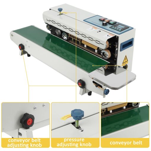 Takywep Continuous Band Sealer FR900K - Automatic 110V Horizontal Sealer with Digital Temperature Control for Commercial PP Aluminum Foil PVC Plastic Bags - Image 6