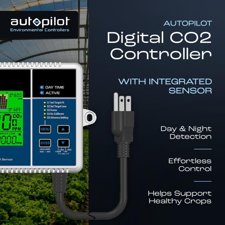 Autopilot Digital CO2 Controller with Integrated Sensor, CO2 Monitor with 5-Foot Power Cord for Greenhouse and Indoor Gardening - Image 9
