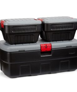 Rubbermaid ActionPacker️ 48 Gal with 8 Gal Containers Nested, Lockable Storage Bins, Industrial, Rugged Storage Container Bundle with Lids