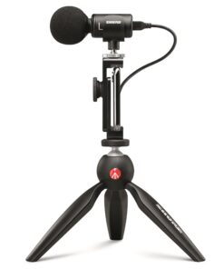 Shure MV88+ Video Kit - Digital Stereo Condenser Microphone for Apple and Android, with Manfrotto PIXI Tripod, Phone Clamp, Mount, iOS and USB-C Cables for Next-Level Connectivity (MV88+ Video KIT)