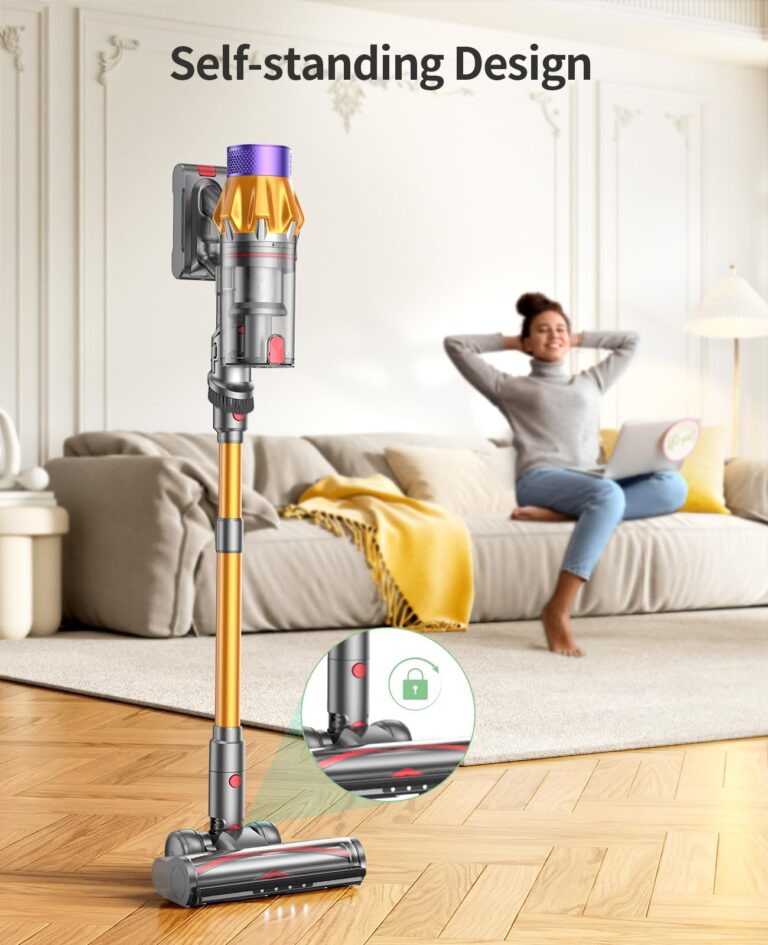 Cordless Vacuum Cleaner, 550W 45KPA 60Mins Cordless Stick Vacuum Cleaner With Touch Screen, Self-Standing,Wall Mount Charging, Handheld Vacuum Cleaners for Home/Pet Hair/Carpets/Hard Floors(X7A) - Image 5