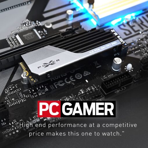 Silicon Power 2TB XS70 Nvme PCIe Gen4 M.2 2280 SSD R/W Up to 7,300/6,800 MB/s, DRAM Cache, with Built-in PS5 Heatsink, Compatible with PlayStation 5 (SP02KGBP44XS7005) - Image 3
