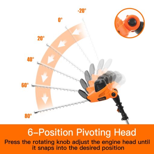 GARCARE Electric Hedge Trimmers, Corded 4.8A Pole Hedge Trimmer with 18 inch Laser Cut Blade - Image 3