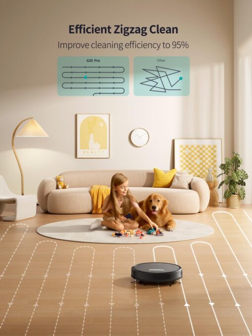 Airzeen Robot Vacuum Cleaner with 4500Pa Strong Suction, 3 in 1 Robot Vacuum and Mop, Carpet Auto-Boost, Self-Charging, 2.9”Slim Design, Remote/App/Alexa Control, Ideal for Pet Hair/Carpet/Hard Floor - Image 5