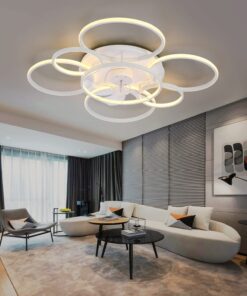 SNOWUNDER 41" Ceiling Fans with Lights, Flush Mount Celing Fan with Led Light and Remote Control for Living Room，Tri-Color Light 6-Speed Wind