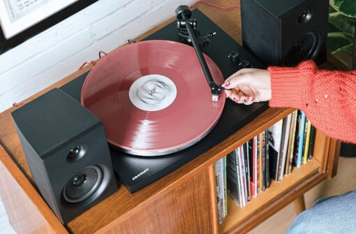 Crosley T150C-BK 2-Speed Bluetooth Turntable Record Player System with Weighted Tone Arm and Stereo Speakers, Black - Image 6