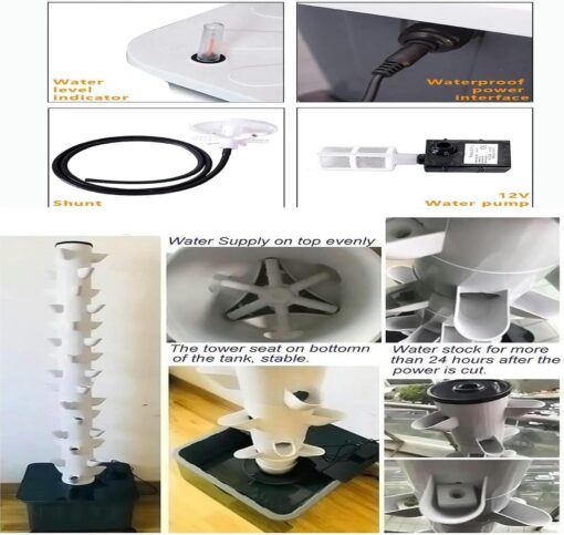 Hydroponic Tower Kit Hydroponic Planting System, Hydroponic Vertical Planting, Suitable for Home Kitchen Gardening Gardening Enthusiasts - Image 4