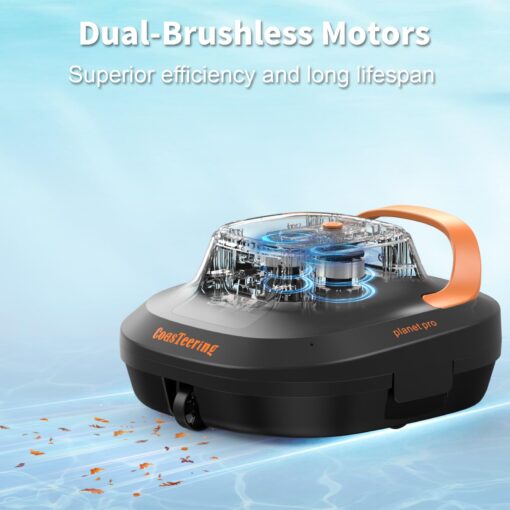 CoasTeering Cordless Robotic Pool Vacuum Cleaner, Robot Pool Vacuum for Above Ground Pools, with 120 Mins Runtime, Dual Brushless Motors, Ideal for Swimming Pools up to 1292 Sq.Ft - Image 9