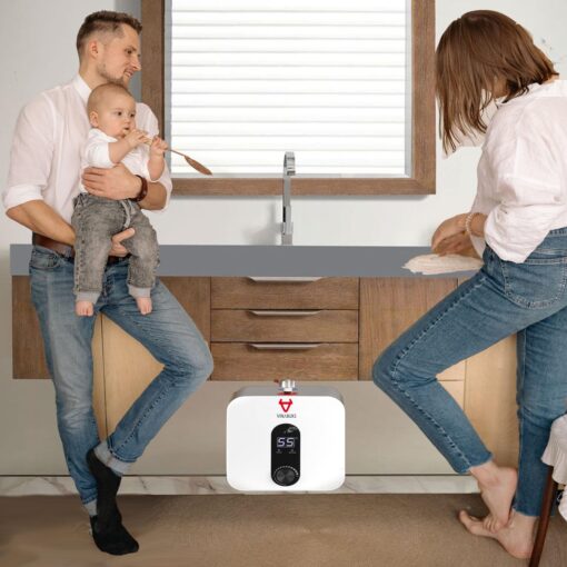 VINABUKS Electric Water Heater Smart 3.3 Gallon Point of Use Hot Water Heaters 120V US Safty Plug Boiler Wash Under Sink (15L) - Image 2