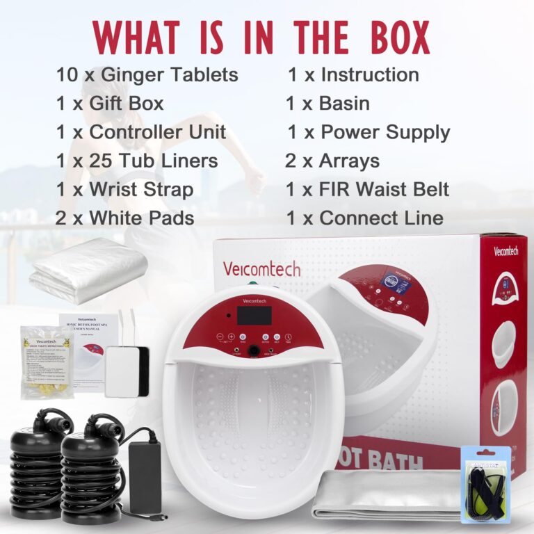 veicomtech Ionic Foot Bath Detox Machine, Foot Detox Machine, Ionic Foot Spa Kit with 10 Ginger Tablets FIR Belt Massage Pads for Home use or Salon - Image 2