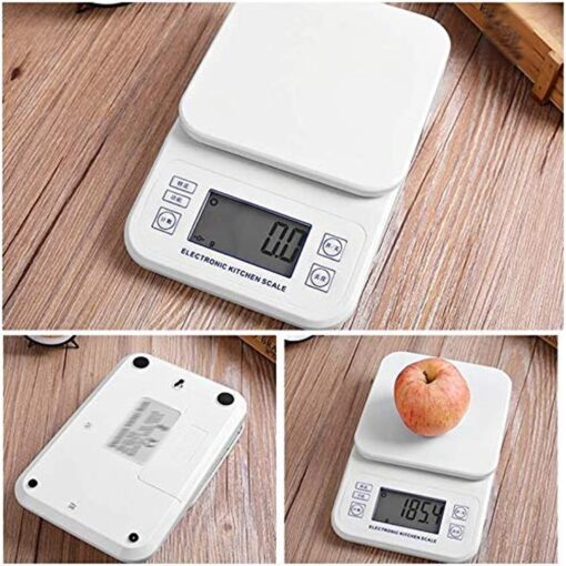 ZOCWJK Electronic Scales High-Precision Kitchen Food Scales ABS Raw Material Electronic Precision Scale Scales(White-5kg/1g - Image 2