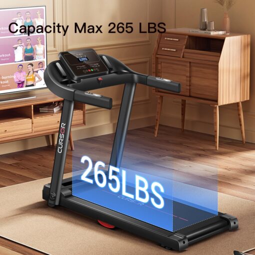 CURSOR FITNESS Home Folding Treadmill with Pulse Sensor, 2.5 HP Quiet Brushless, 7.5 MPH, 265 LBS Capacity - Image 2