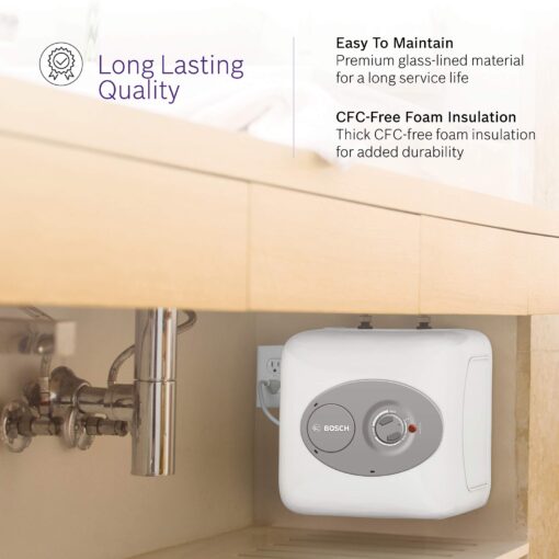 Bosch Electric Mini-Tank Water Heater Tronic 3000 T 2.5-Gallon (ES2.5) - Eliminate Time for Hot Water - Shelf, Wall or Floor Mounted & Wavin BV1B/UB HepvO Sanitary Waste Valve - 1-1/2" - Image 5