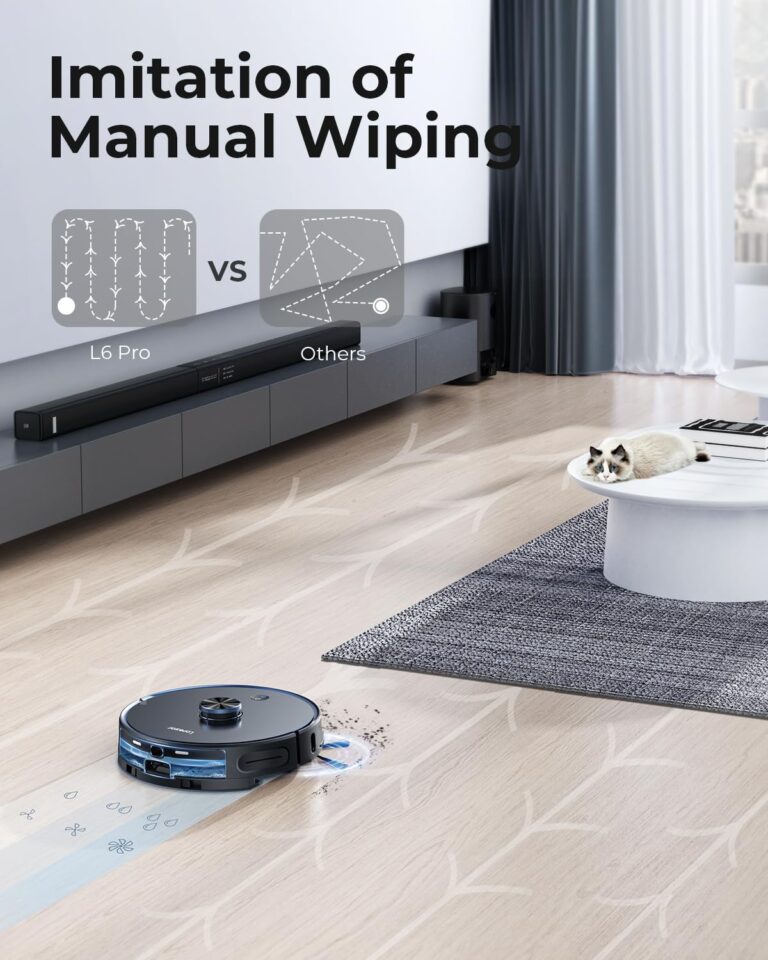 Laresar Robot Vacuum and Mop Combo, 3 in 1 Robotic Vacuum with 3.5L Self Emptying Station, Equipped with Lidar Navigation,Smart App Control, for Pet Hair/Floors/Carpets, L6 Pro, Black - Image 6