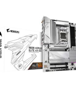 GIGABYTE B650 AORUS Elite AX ICE (AM5/ LGA 1718/ AMD/ B650/ ATX/ 5-Year Warranty/ DDR5/ Triple M.2/ PCIe 5.0/ USB 3.2 Gen2X2 Type-C/WiFi 6E/ 2.5GbE LAN/Snow White/EZ-Latch/Motherboard)
