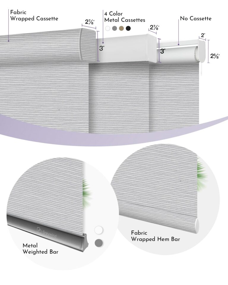 Graywind Smart Blackout Roller Shades Compatible with Alexa Google Textured Gleaming Fabric Rechargeable Motorized Blinds Cordless Remote Control Window Shades, Custom Size (Striped Light Grey) - Image 3