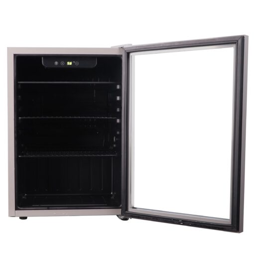 Frigidaire EFMIS9O00, Beverage Fridge Refrigerator with Glass Door, Compact Mini Fridge with Digital Temperature Control Fits 88 Cans or 25 Bottles, 74L Capacity - 19.29" D x 25" W x 17.51" H, Silver - Image 3