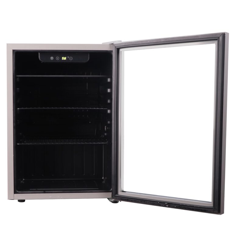 Frigidaire EFMIS9O00, Beverage Fridge Refrigerator with Glass Door, Compact Mini Fridge with Digital Temperature Control Fits 88 Cans or 25 Bottles, 74L Capacity - 19.29" D x 25" W x 17.51" H, Silver - Image 3