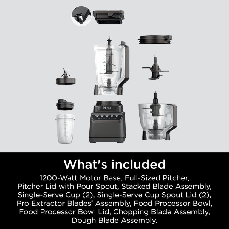 Ninja Blender, Kitchen System for-Smoothie, Frozen, Extract, Chop & Dough, Pitcher, 8-cup Food Processor Bowl, Smoothie Cup, Ninja Total Crushing, 1200 Watt, BPA Free, Dark Grey, BR601AMZ - Image 2