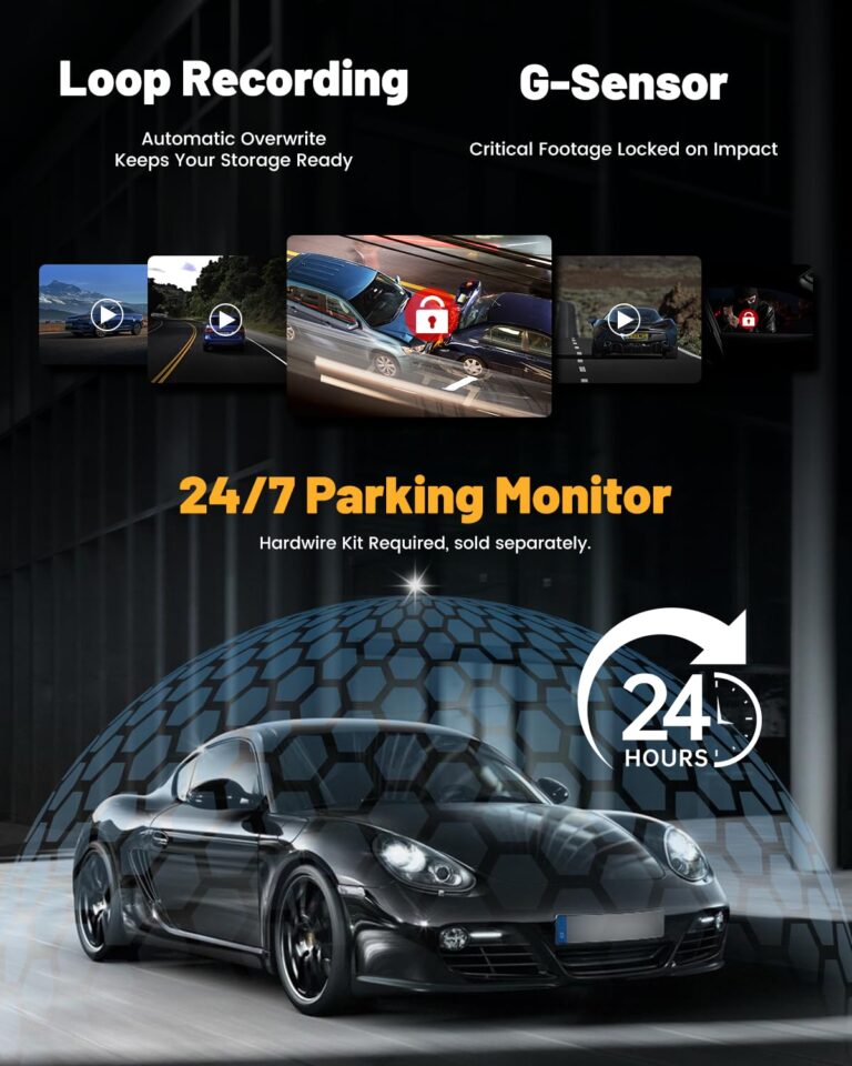 Sprleaf 4-Channel Dash Cam, 360° Dashcam with Front and Rear Cameras,128GB Card Included, 5G Wi-Fi and App Control, Night Vision, WDR, 24-Hour Parking Mode, Collision Detection - Image 4