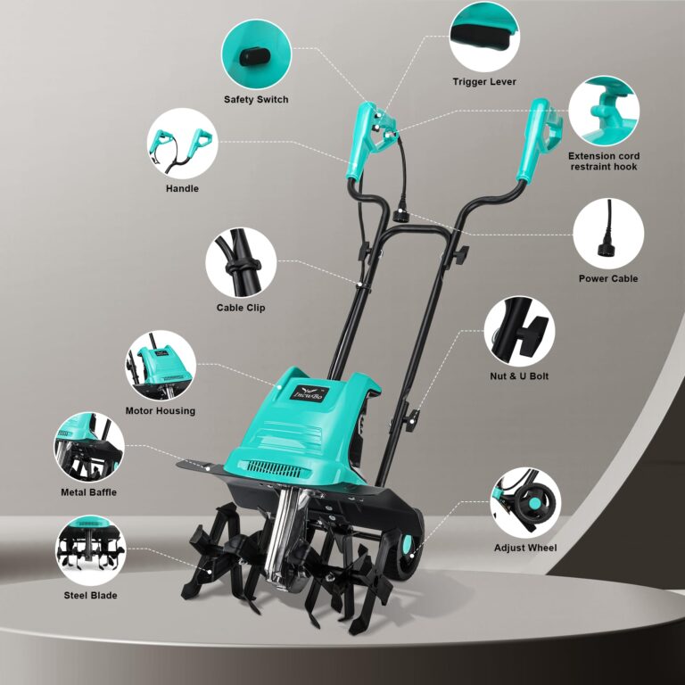 IncwBo Tiller 13.5AMP Rototiller for Garden Corded Electric Tiller Garden Electric Cultivator 8Inch Depth 16Inch Width Tiller for Garden Yard - Image 3