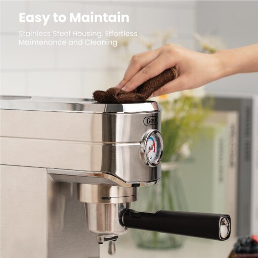 Gevi Espresso Machine 20 Bar with Portafilter for Nespresso Original Capsules and Coffee Powder, Professional Espresso Maker with Milk Frother for Cappuccino, Latte, Compact Espresso Coffee Machine - Image 3