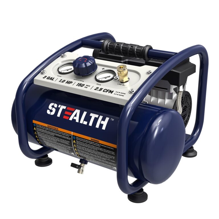 STEALTH Air Compressor 3 Gallon, Quiet Air Compressor, Oil-Free,for Tire Inflator, Auto Repair, Woodwork Nailing (SAQ-1301)