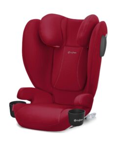 CYBEX Solution B2 fix+ Lux High Back Booster Seat, Lightweight Booster Seat, Secure Latch Installation, Linear Side Impact Protection, Reclining 12-Position Height Adjustable Headrest, Dynamic Red