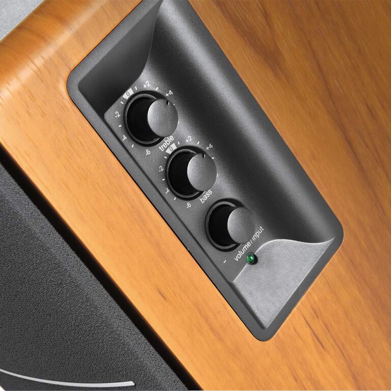 Edifier R1280DBs Active Bluetooth Bookshelf Speakers - Optical Input - 2.0 Wireless Studio Monitor Speaker - 42W RMS with Subwoofer Line Out - Wood Grain - Image 4