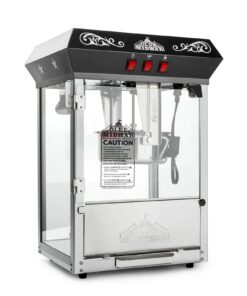 Olde Midway Bar Style Popcorn Machine Maker Popper with 8-Ounce Kettle - Black