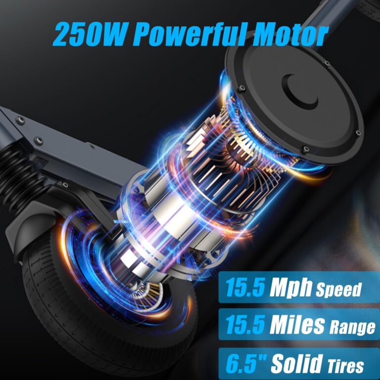 Caroma Electric Scooter Adults, Up to 15.5 Miles Range & 15 MPH Speed, 250W Foldable Electric Scooters for Adults & Kids, Fast Commuting E Scooter for Adult with Braking System, Matte Blue - Image 7