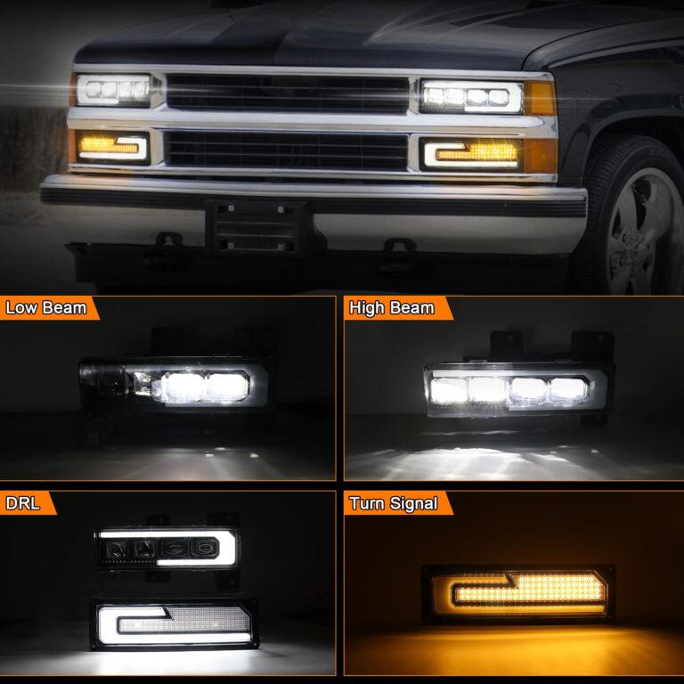 MOVOTOR LED Headlight Assembly 500% Bright Anti-glare Headlights with Welcome DRL Turn Signal Compatible with 1988-1998 Chevy GMC C/K 1500 2500 3500 Suburban Silverado Tahoe Yukon - Image 7