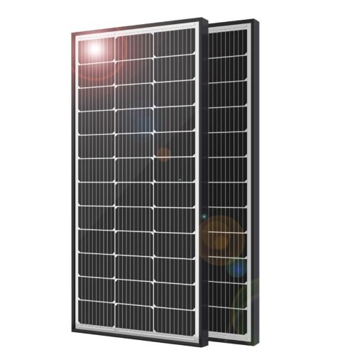 JJN 200 Watt Solar Panels, 9BB Monocrystalline 12V 2PCS 100W Solar Panel, 23% High Efficiency PV Module Power Charger for RV, Home, Farm, Boat, Caravan and Off-Grid Applications
