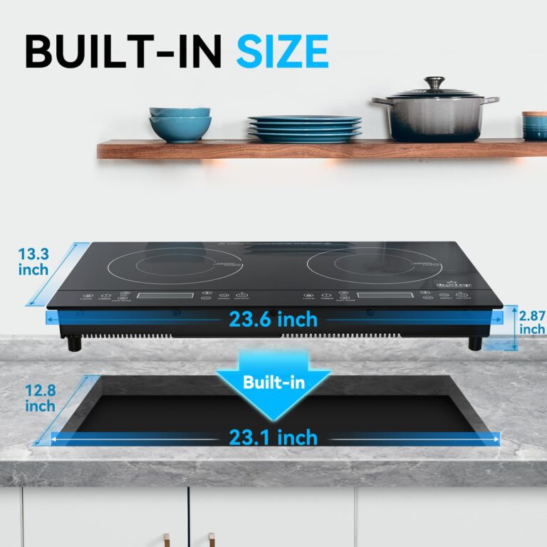 Duxtop LCD 1800W Portable Induction Cooktop 2 Burner, Built-In Countertop Burners with Sensor Touch Control, Electric Cooktop with 2 Burner, Electric Double Induction Burner for Cooking, 9720LCBI - Image 4