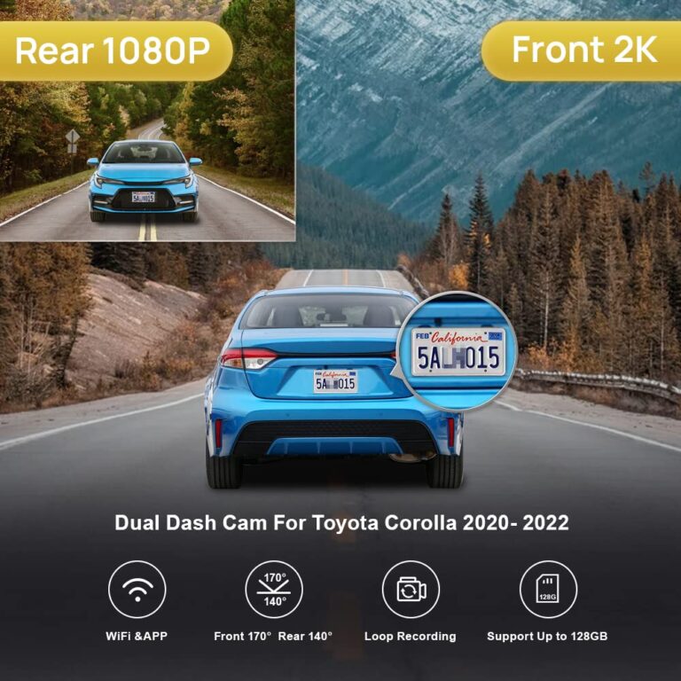Fitcamx Front 2K and Rear 1080P Dash Cam Adapts for Toyota Corolla LE L XLE XSE SE 2020 2021 2022 Hybrid & Hatchback 2019-2022 (E210/Gen12), OEM Factory Look, Loop Recording WiFi, G-Sensor, 64GB Card - Image 5