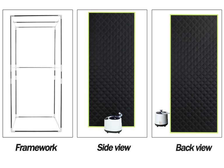 Portable Steam Sauna, Personal Sauna Box, Home Sauna Tent, Thick Triple-Layer Insulated Oxford, 2.2L Steamer, Remote Control, Folding Chair, 15 Levels of Temp, Steel Pipe Bracket 2.63’ x 2.63’ x 5.8’ - Image 5