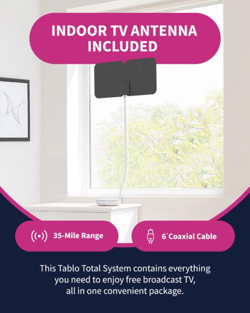 Tablo 4th Gen 4-Tuner Over-The-Air (OTA) DVR + 35-Mile Indoor TV Antenna - Watch, Pause & Record Live TV, News, Sports & Movies Throughout Your Home Over Wi-Fi - 50+ Hrs Recording - No Subscriptions - Image 5