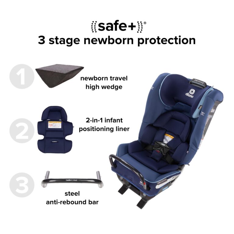 Diono Radian 3RXT SafePlus, 4-in-1 Convertible Car Seat, Rear and Forward Facing, SafePlus Engineering, 3 Stage Infant Protection, 10 Years 1 Car Seat, Slim Fit 3 Across, Blue Surge - Image 6