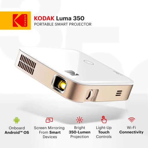 KODAK Luma 350 Portable Smart Projector | Powerful Ultra HD Rechargeable Video Projector Android 6.0 - Includes Soft Case - Image 8