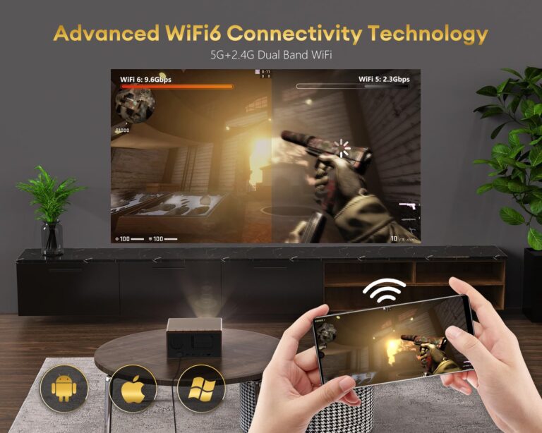 4K Projector with WiFi and Bluetooth, XIDU 1200 ANSI Native 1080P Outdoor Movie Projector with 25%Zoom, Fully Sealed Engine, HDR10+, Built In 20W Speakers, Compatible with HDMI, USB, AV, iOS, Android - Image 9